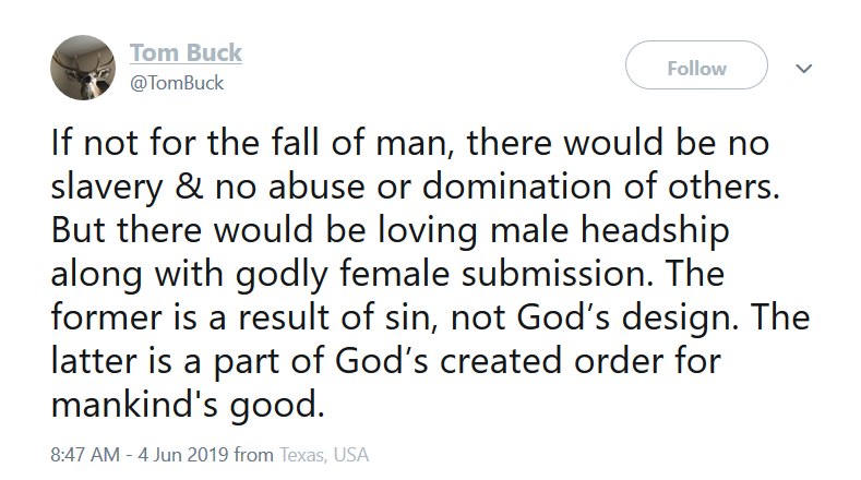 ExileTheology's tweet photo. To be clear, this man ("husband, pastor, father") insists that this is #notmisogyny. https://t.co/TaN7QCx2fB
