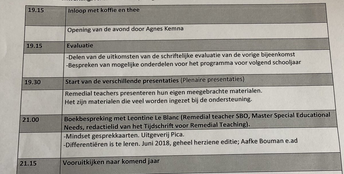 Vanavond de laatste rt-kenniskring van dit schooljaar bij <a href="/SWVdeEem/">SWV de Eem</a>. Ik mag ook weer een nieuw boek en materiaal laten zien. Benieuwd naar de materialen die andere remedial teachers graag gebruiken!