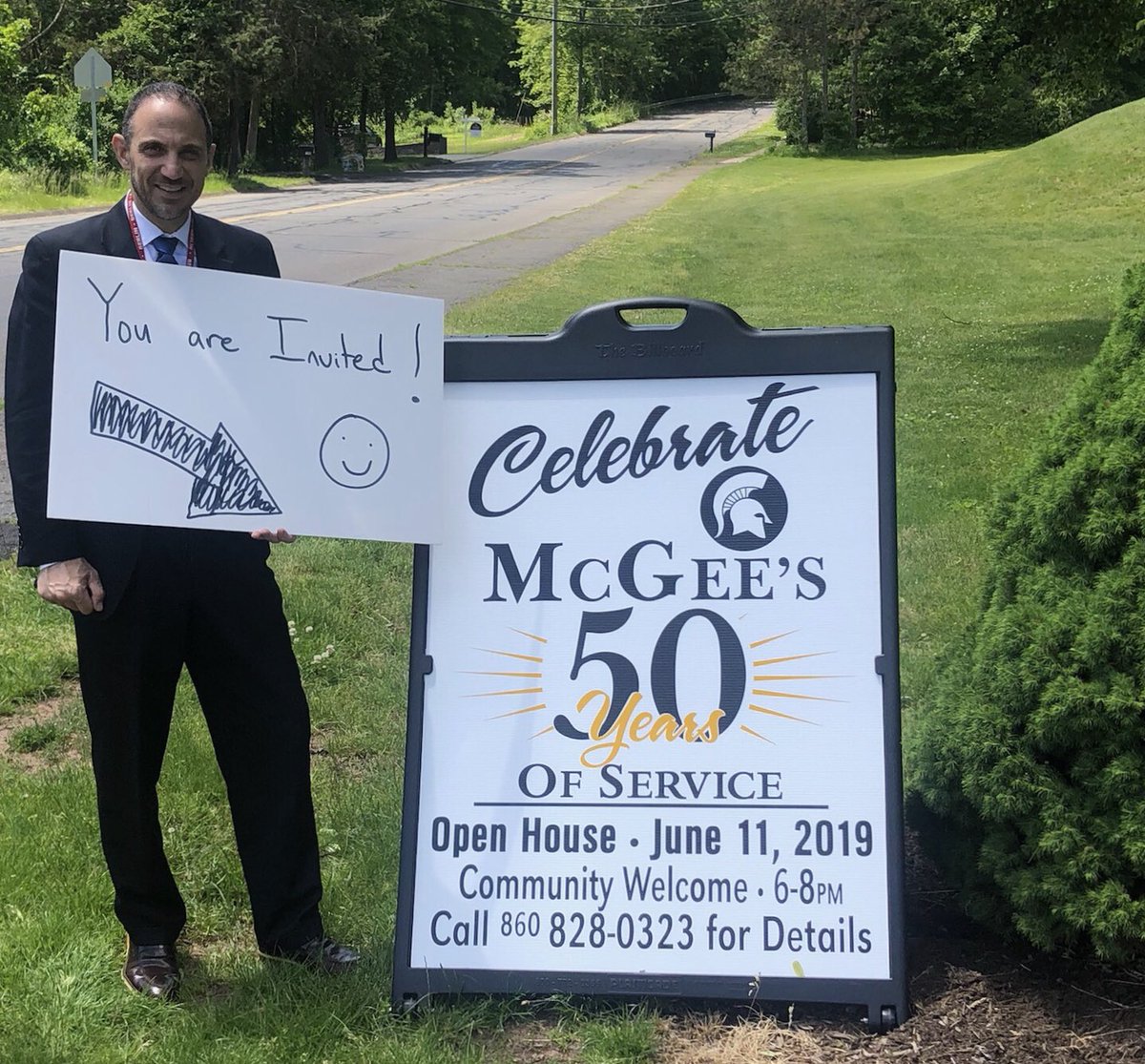 principal_urso's tweet photo. Alumni, friends, and community members - Please join us for a brief ceremony and open house to view photos, artifacts, and catch up with classmates and staff on June 11, 2019 #WeAreMcGee https://t.co/iEnTxXKxFK