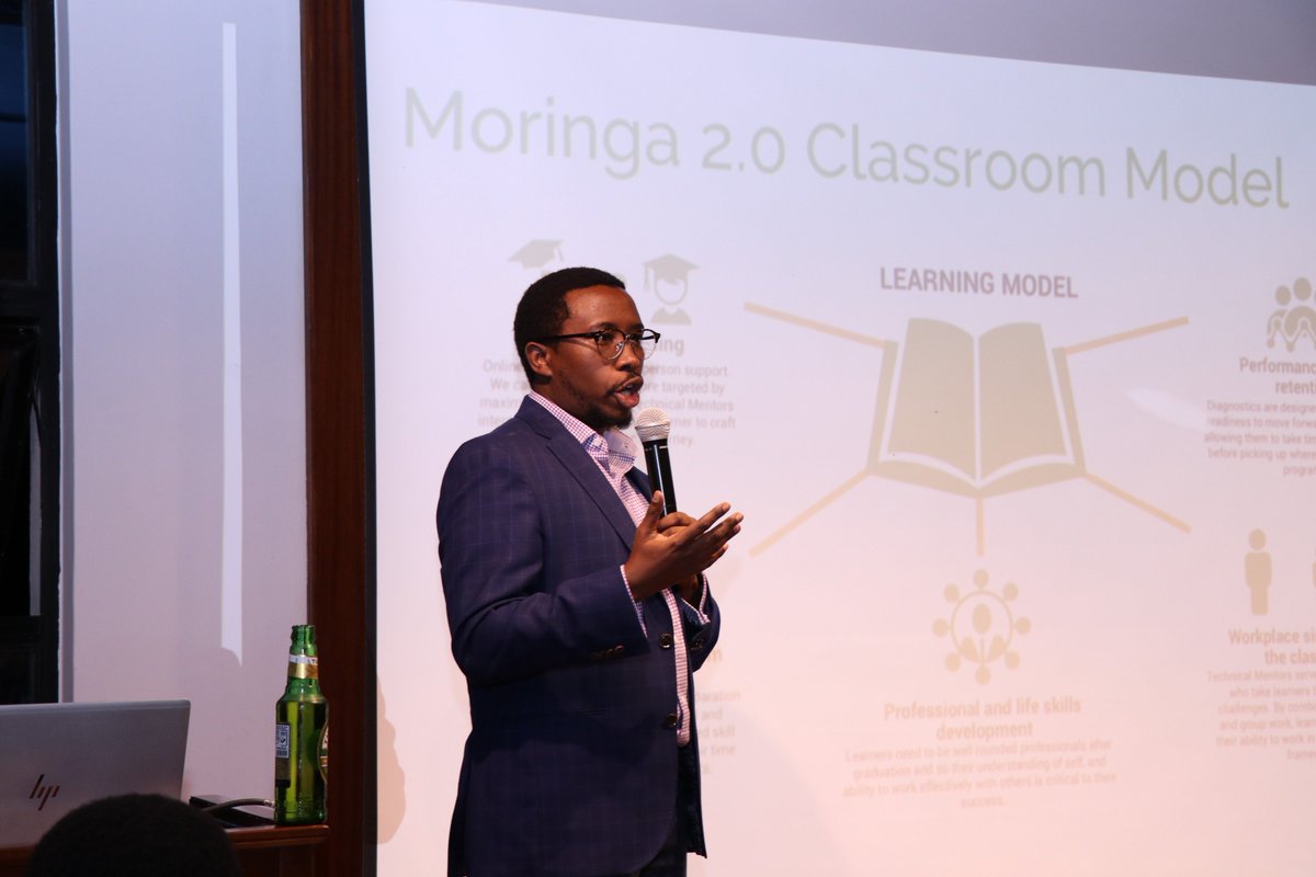 moringaschool's tweet photo. We're super excited to be hosting Edwin Macharia, Dalberg Regional Director, Africa speaking about the partnership between Moringa School and Dalberg at the Data Science Influencers meetup. @WeAreMettaNBO #DSMeetUp https://t.co/P0Monj32K4