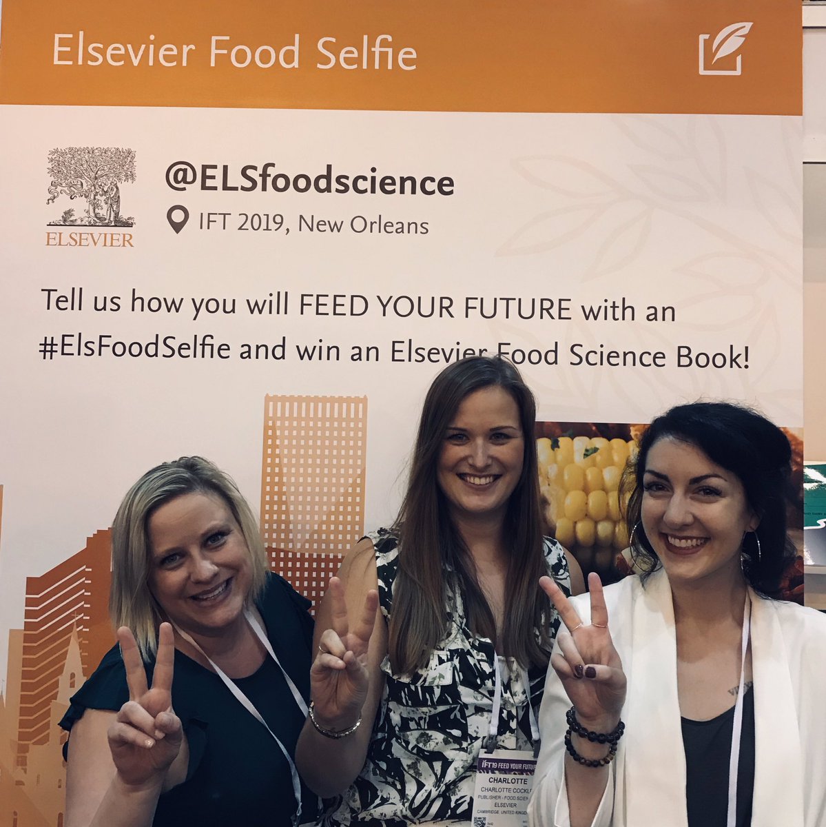 elseviermegan's tweet photo. Day two of #IFT19 with @ELSfoodscience! #ElsFoodSelfie https://t.co/lMagasuOvL