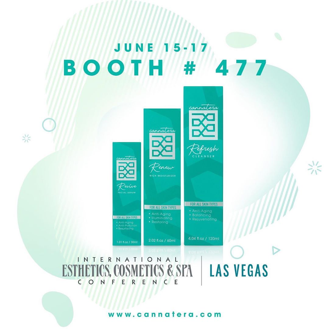 cannatera's tweet photo. Visit us at @iecsc Las Vegas June 15-17th!! Booth #477. We will be offering promotions and giveaways including @myskinbuddy ✨ https://t.co/gPbtUaDA8Z