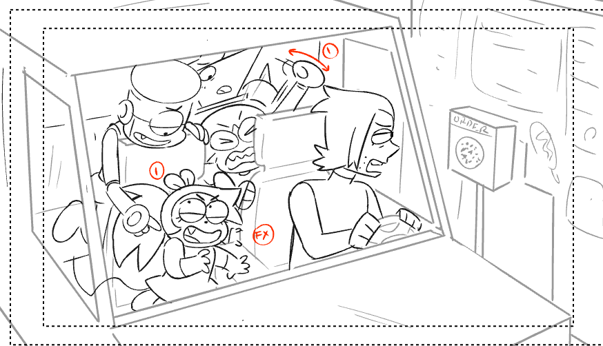 can finally release these doodles I made like a year before boarding "All in the Villainy" bc I desperately wanted to canonize Venomous getting taco bell for the kids after a baseball game. So glad i was able to eventually fit the gag in an ep LOL 