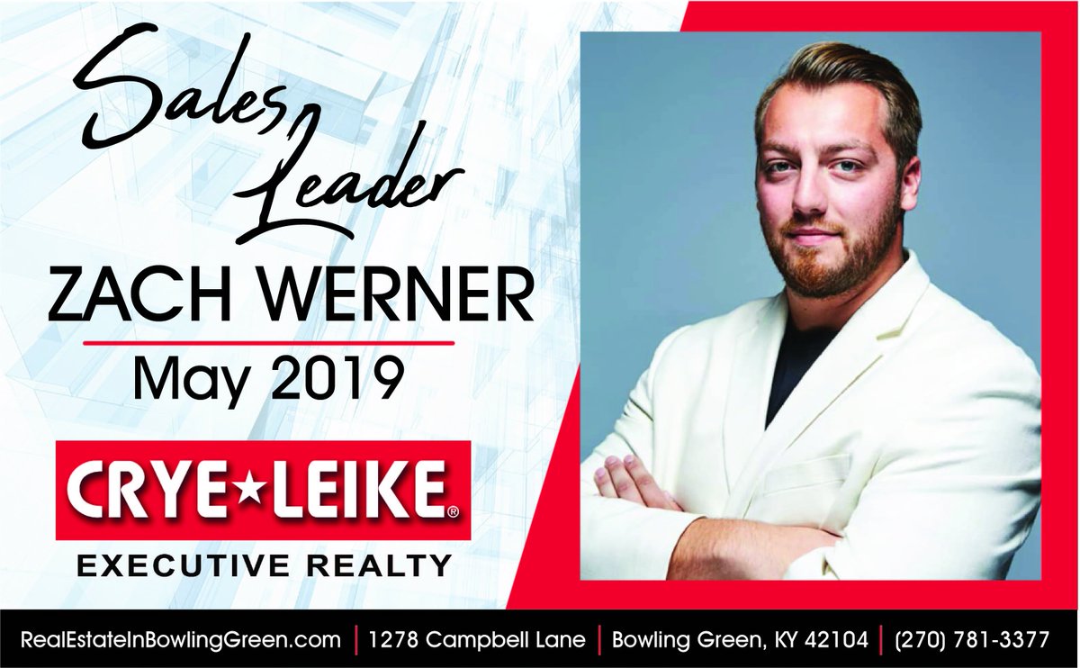 CryeLeikeExec's tweet photo. 🎉Crye-Leike Executive Realty would like to congratulate Zach Werner for being one of our Sales Leaders for May 2019!!
Click 👍 to help us congratulate Zach!!
•
•
•
•
#congratulations #cryeleikebg #bgky #realestate #salesleader #cryeleikeexec #cryeleike https://t.co/OrX1vCJokn