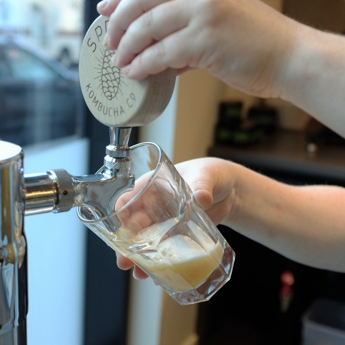 Do you need something other than coffee to refresh your palate on a warm day? We've got @sprucekombucha Black Yuzu on tap to help out!