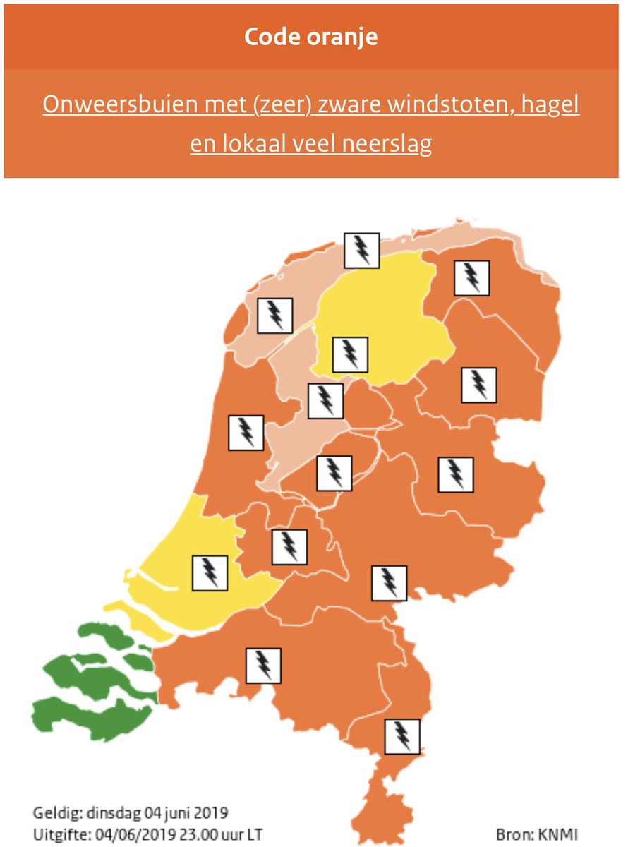 🔶!CODE ORANJE AFGEGEVEN VOOR DRENTHE!🔶
Vanuit het zuidwesten trekt een gebied met onweers(buien) momenteel onze provincie binnen. 

#onweer #buien #codeoranje #drenthe #knmi #windstoten #regen