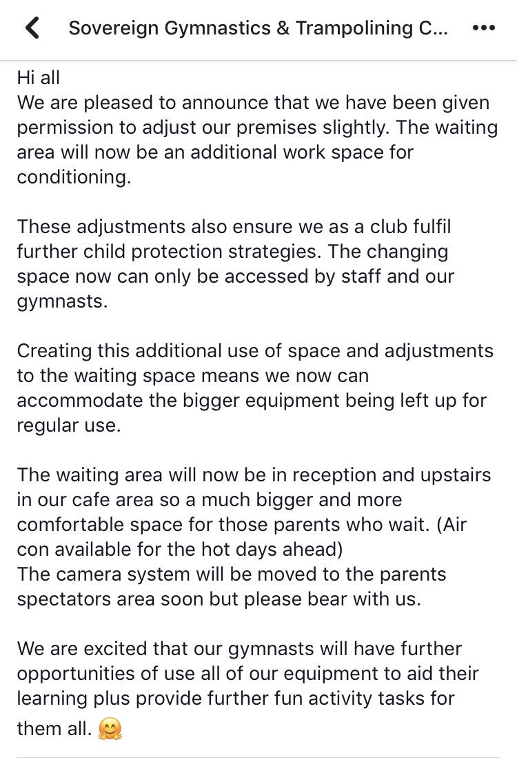 SovereignGC's tweet image. An update on our fabulous additional work space for our gymnasts and associated waiting area amendments.