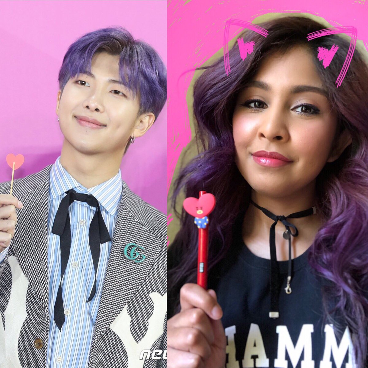 dishie_k's tweet photo. No Popsicle? no problem!! #ARMYselcaDay #PurpleJIN #GrapeMON https://t.co/r9aZn2OmQD