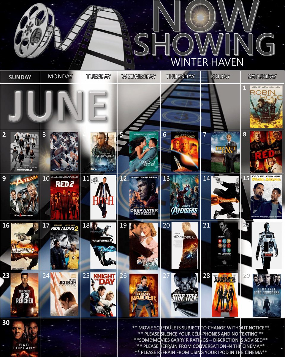 JustMoveWH's tweet photo. Transform you cardio session into a cinema experience with our Just Movies theater! Check out this month’s schedule and let us know which film you're most excited to watch while you workout in the comments below. #MakeAMove https://t.co/mpNJ3w4Nfj