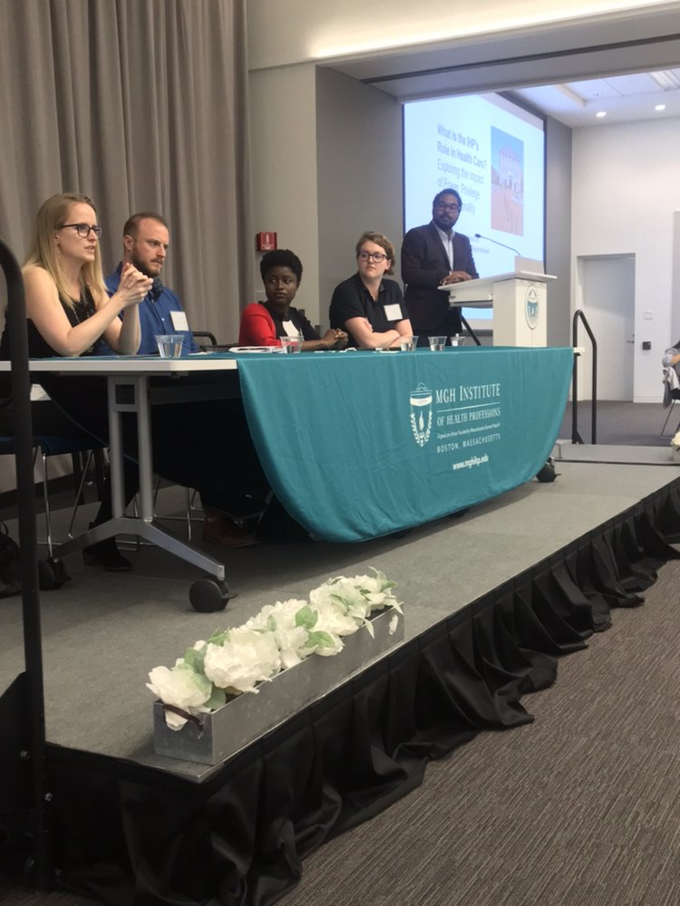 MGHInstitute's tweet photo. Dr. Jonathan Jackson @MassGeneralNews leads panel exploring the impact of power, privilege, and positionality for incoming students #TomorrowReady https://t.co/1Qu3QHoBl6