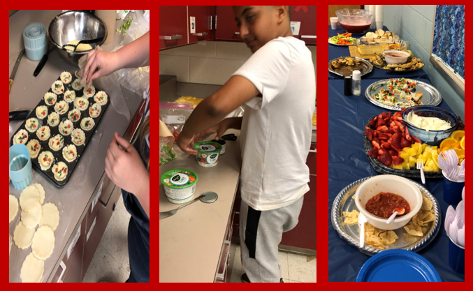 drjencoaches's tweet photo. Beville MS FACS students prepared a delicious feast to help celebrate the end of the first year of teaching for new teachers. 
 @BevilleBobcats
 @PrincipalKeenan
 @PWCSMentoring
 #MentoringMatters
 #PositivelyPWCS
 @PWCSNews https://t.co/8gjkt60DXU