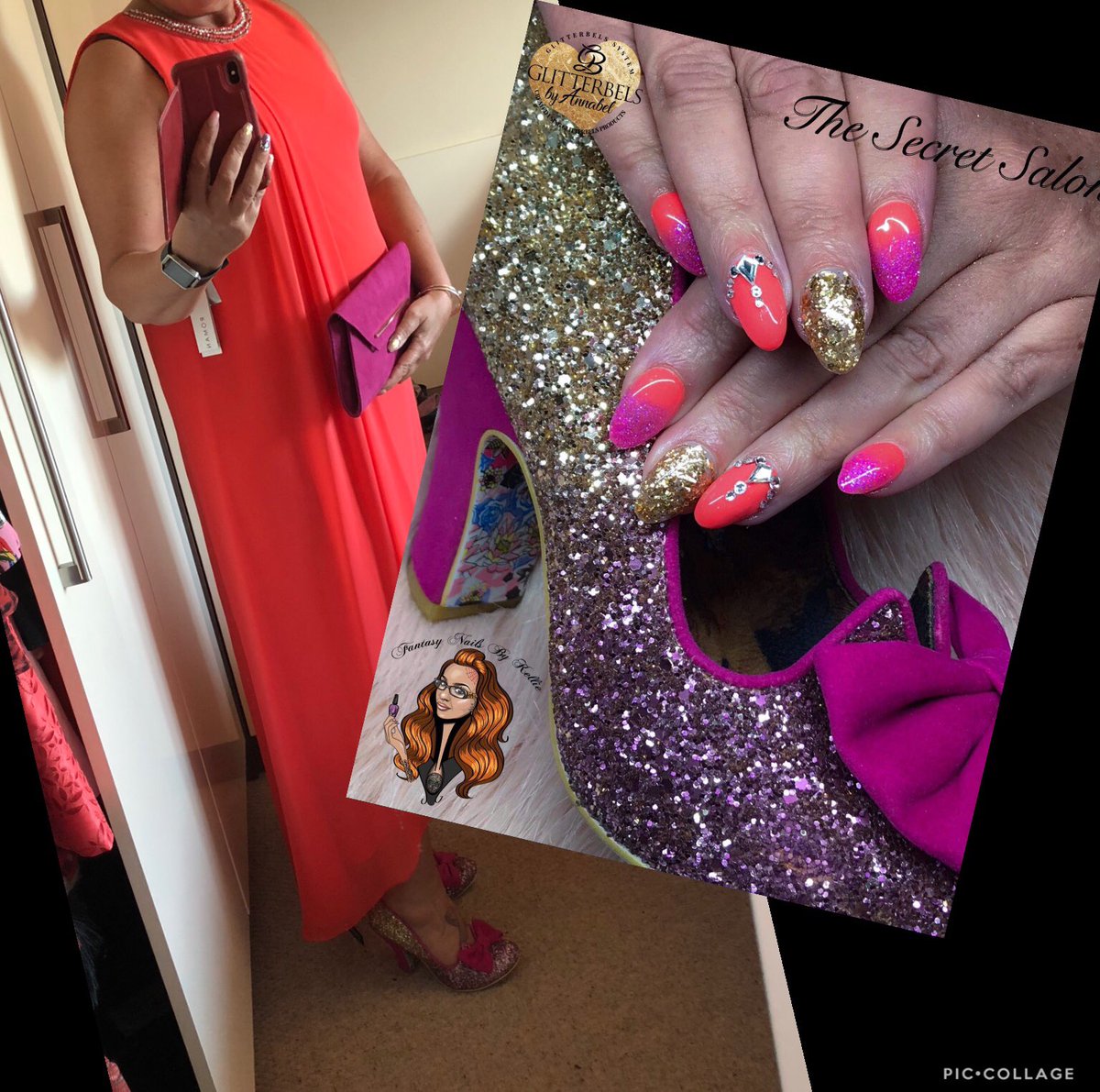 When your amazing nail tech matches your dress and shoes perfectly.  #nailsofinstagram #slimmingworlduk #shoes #naildesign