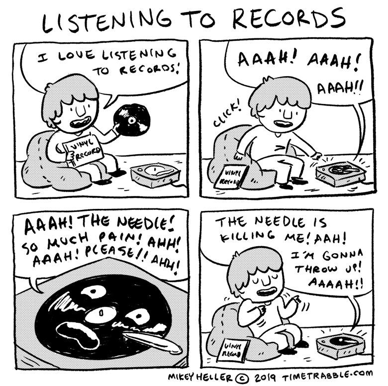 i drew a comic about listening to records 