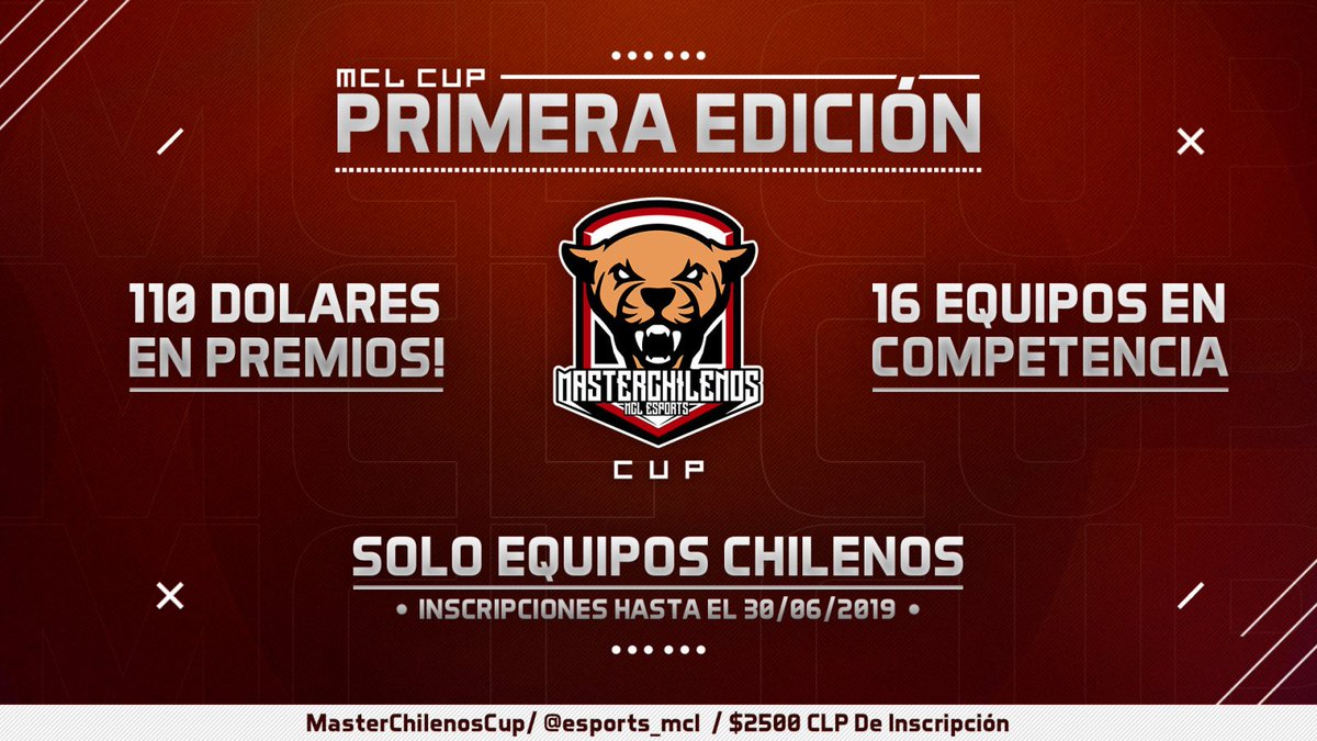 ●Inscripción $2500 CLP
●Premios: 
1° Lugar 50 USD
2° Lugar 35 USD
3° Lugar 25 USD
● Formato: CRL
Se conformarán 4 grupos, de los cuales los mejores 2 equipos de cada grupo asegurarán su pase a la siguiente ronda.
●Caster: <a href="/CelalPapa/">PAPA CELAL</a>