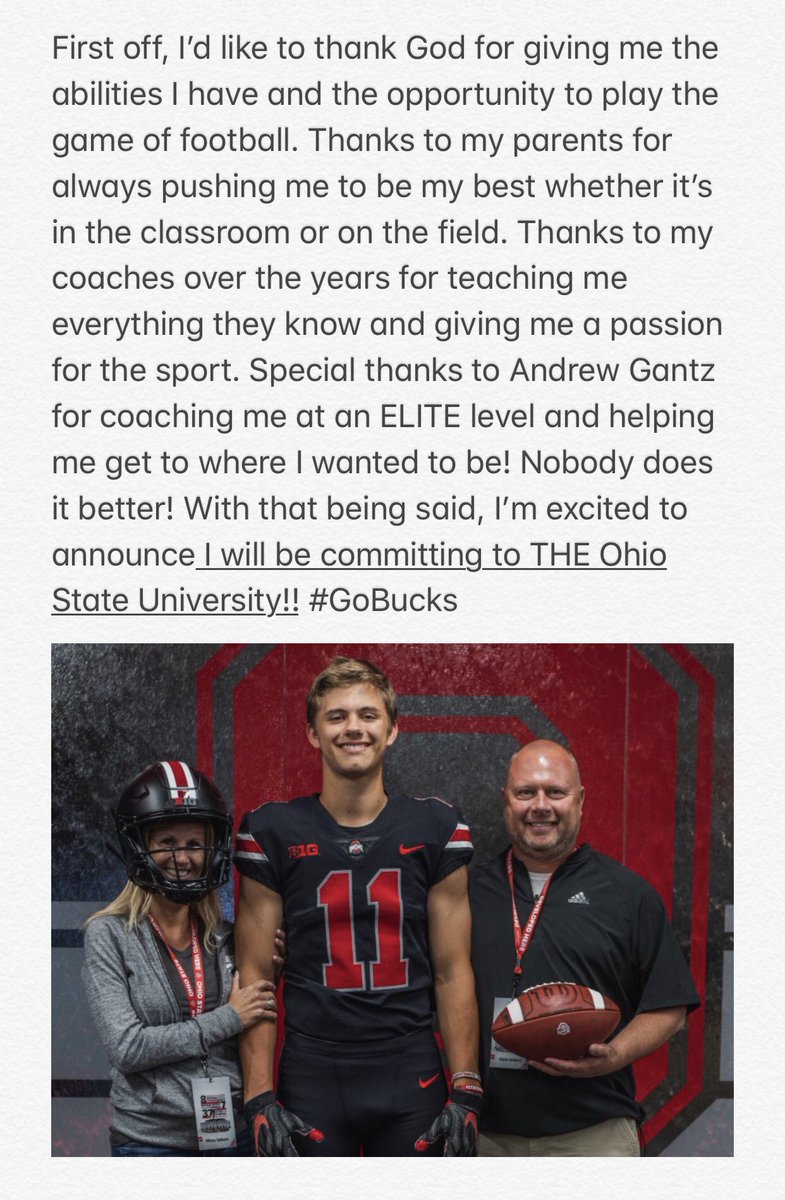 seibert_jake's tweet photo. COMMITTED!! #GoBucks ⭕️🙌🔜 https://t.co/NttJ6GCZ6x