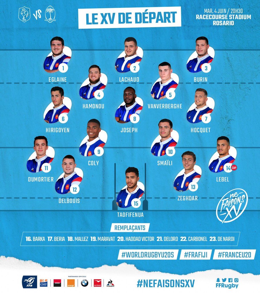 SinBin24's tweet photo. [CoupeduMonde -20] 

Ce soir commence la #WorldRugbyU20s avec l’entrée en lice de notre équipe #FranceU20 qui affronte les @fijirugby 👌👌

Bon courage à eux pour garder la coupe à la maison 🤞🙏🏆

#CDMU20 #WorldRugbyU20s #FRAFIJ #FranceU20 https://t.co/RbiKmgQUAg
