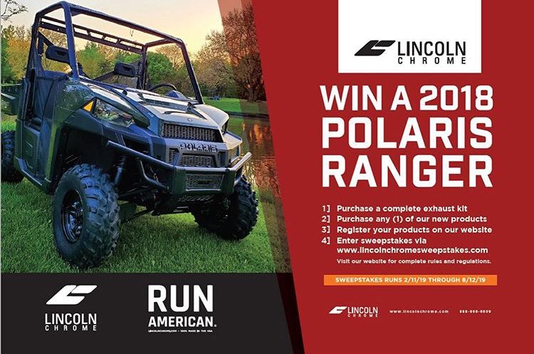 lincoln_chrome's tweet photo. Don’t miss out on your chance to WIN a Polaris Ranger XP900- sweepstakes ends 8/12 &amp; results will be announced at the Great American Trucking Show! https://t.co/GPu8G51s0f