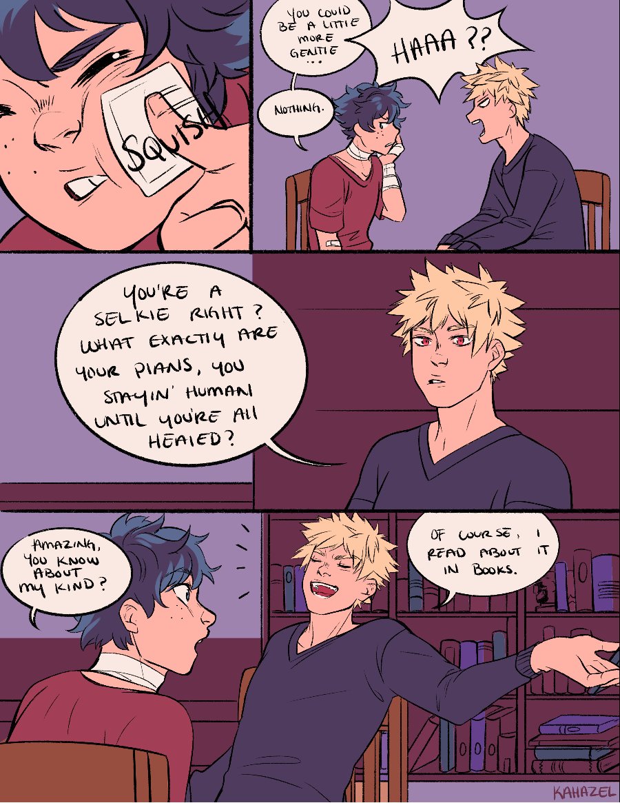 Part 2!!!

Bakugo is really smart, I guess he reads his myths and fairytales too.

I have no idea where this is heading, but I have a general idea! I'm just kinda going with the flow so we'll see where they end up.
#izukumidoriya #bakugoukatsuki #selkie #bokunoheroacademia #bnha 