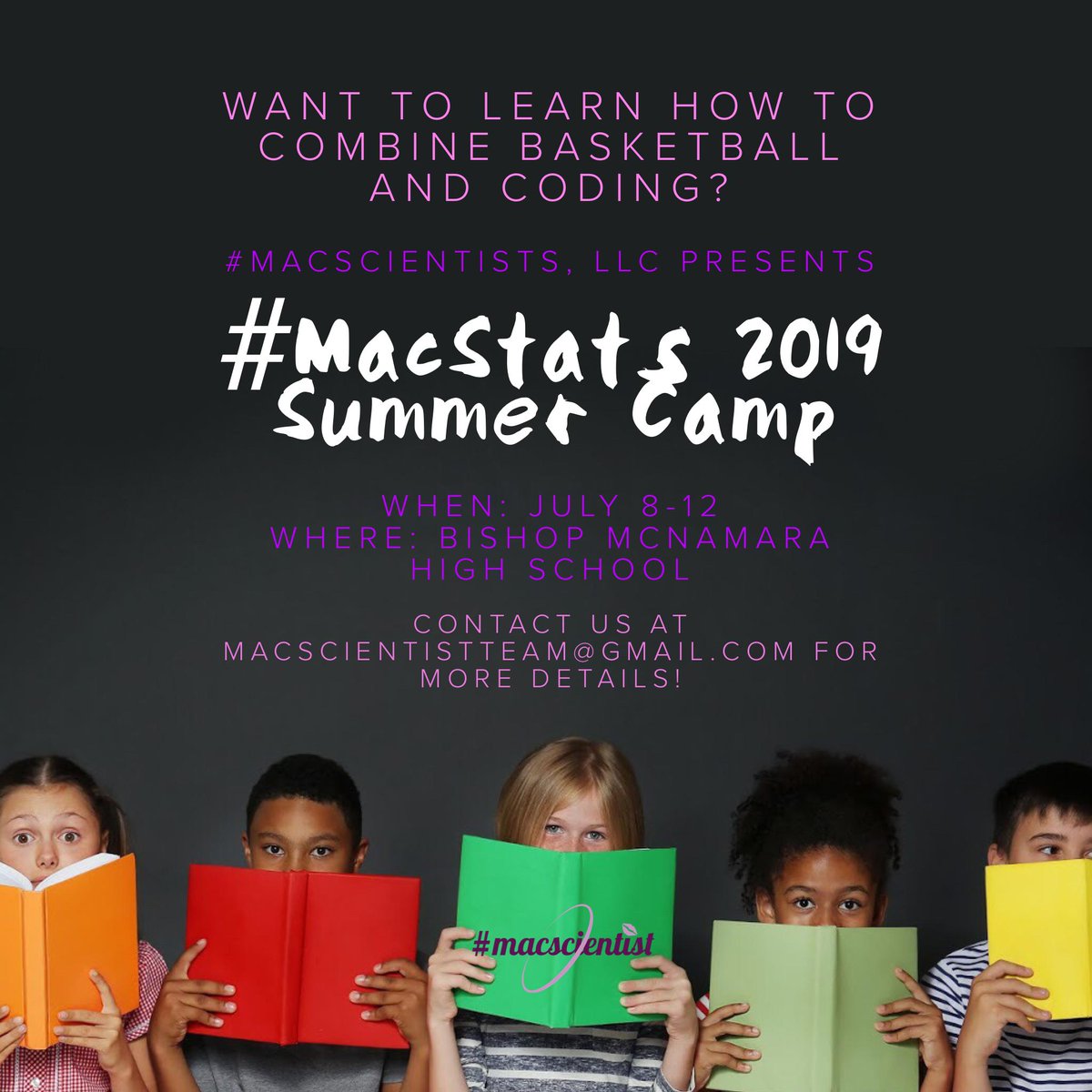 MacScientists's tweet photo. Do you know someone in 8th-12th grade? Are they curious to how sports and data analytics can come together? We're hosting a #MacStats Camp this summer! Sign up now: https://t.co/6JvmJJ9rvn #WomenInSTEM #GirlsInSTEM #Stats #MacScientists https://t.co/FWWEoJ4uOD