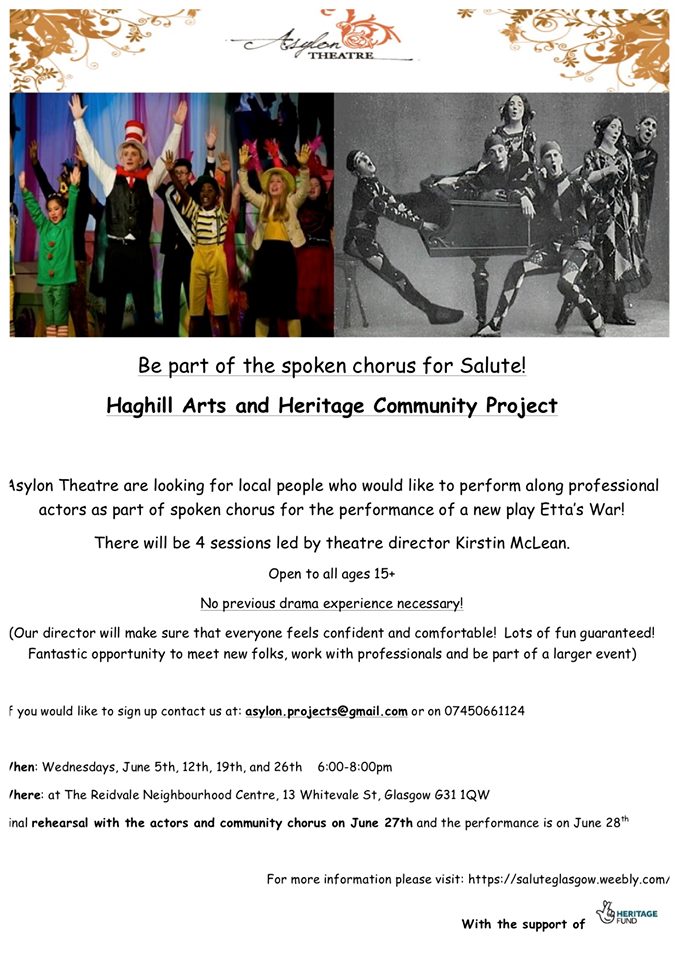 Come and be part of our exciting community project and release your inner drama queen! No experience necessary, just positive energy and a great attitude! Workshops are starting this week! Get in touch and get involved! #community #glasgow #theatre #communityart #freeworkshops