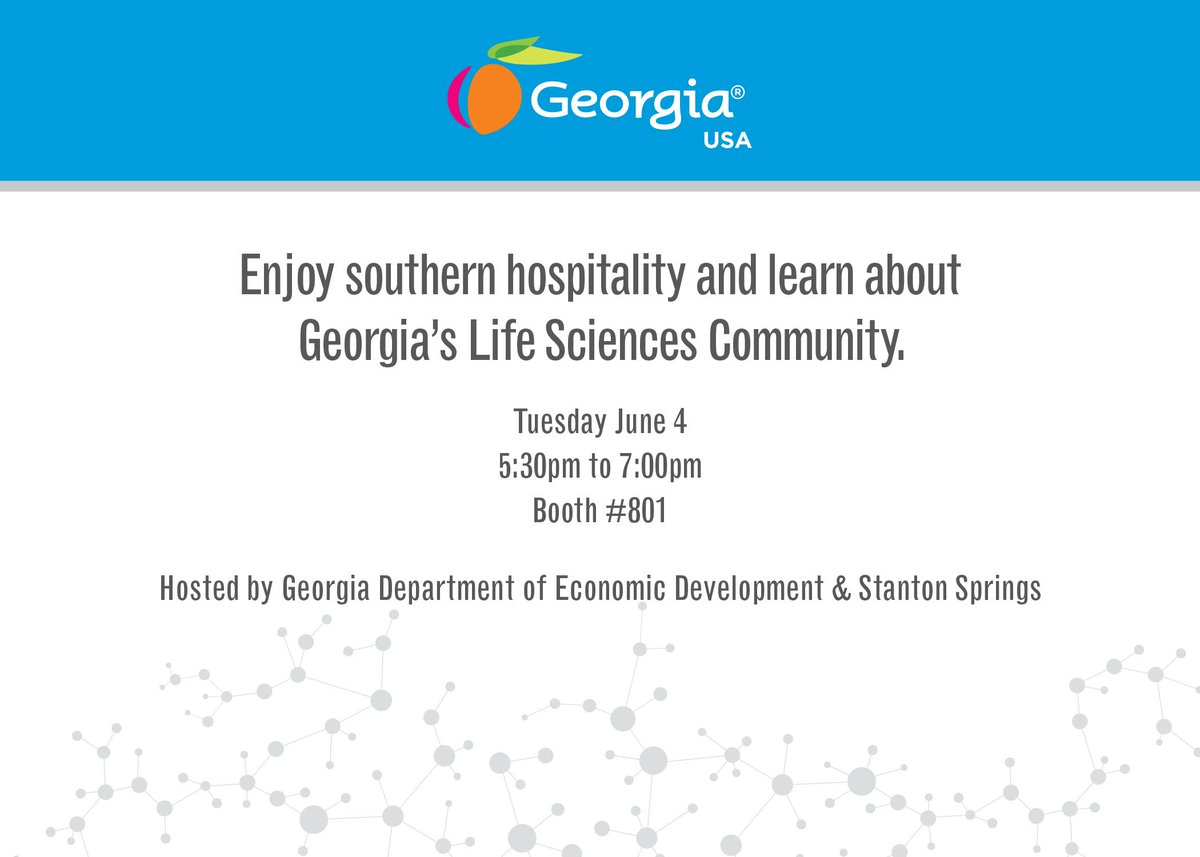 gdecd's tweet photo. Georgia USA is excited to be at #BIO2019. Don’t miss your chance to win a $500 Delta Airlines gift card during today’s reception. Come to booth #801 #GABIO https://t.co/VRtxCfbVlN