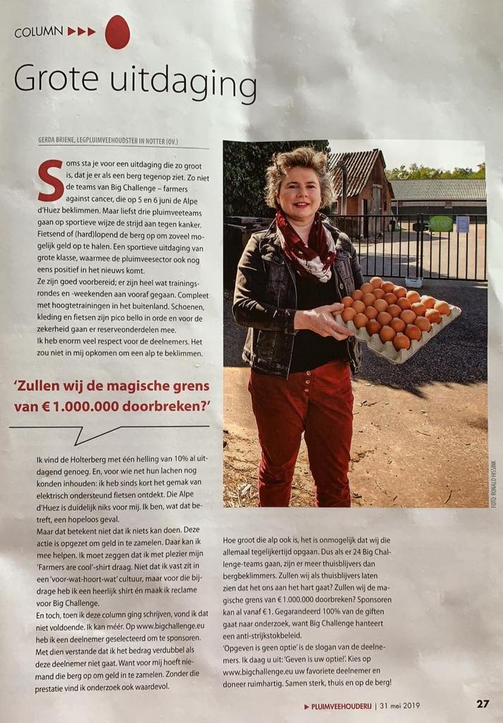 WatEddie's tweet photo. Wat een gave column van @GzndBoernVstand over @BigChallenges in vakblad Pluimveehouderij! #farmersagainstcancer https://t.co/04BYjDi7fh