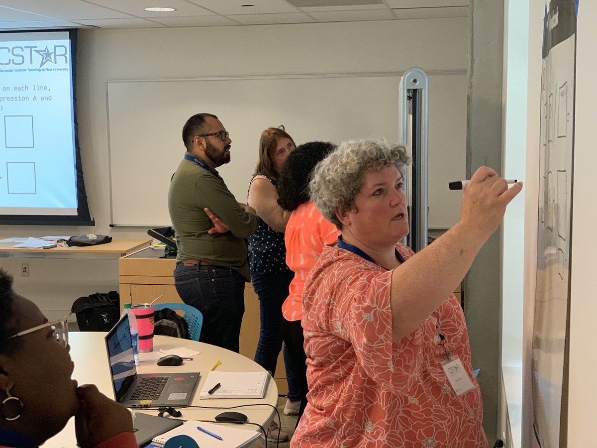 mathematic_AL's tweet photo. Loving the energy this morning for #CSTaR2019 at @RiceU_STEM ... K-12 educators delving into computational thinking across disciplines! @Wipebook #VNPS #CSforAll @newtonsenigma @ChristinaStem https://t.co/0eQhbgwGJs