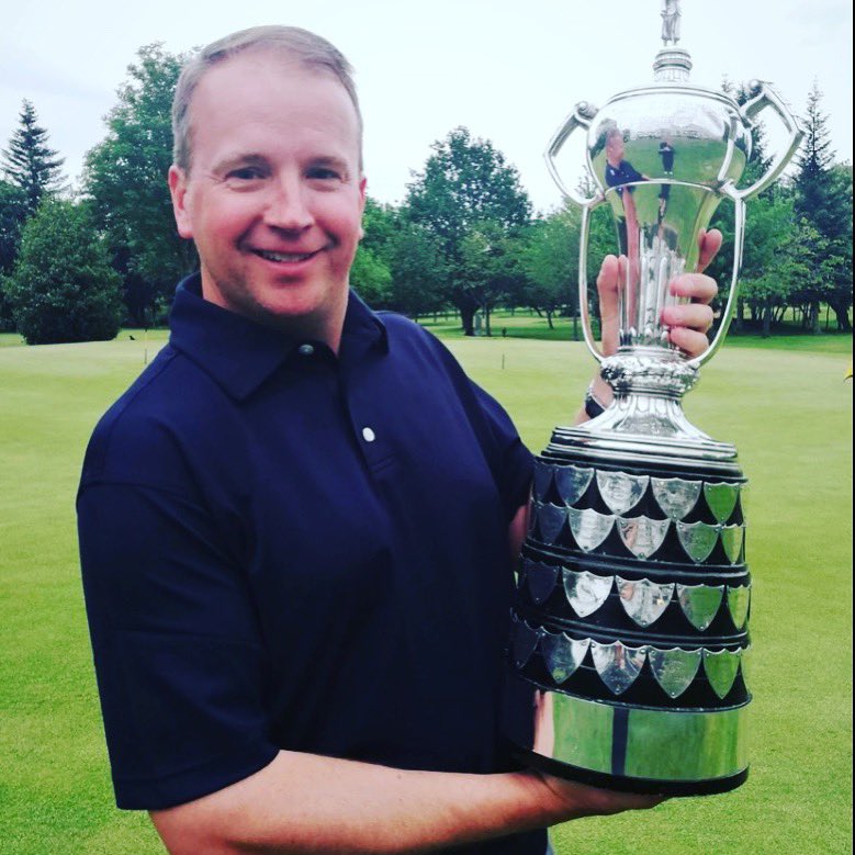 NewarkG's tweet photo. Here he is! The 2019 Nottinghamshire Open champion... our very own PGA Professional Paul Bagshaw! He won in a 3 hole play off against Andy Willey. We are all very proud of him! #nottsopen #champion #pga https://t.co/SqUAlNjBfN