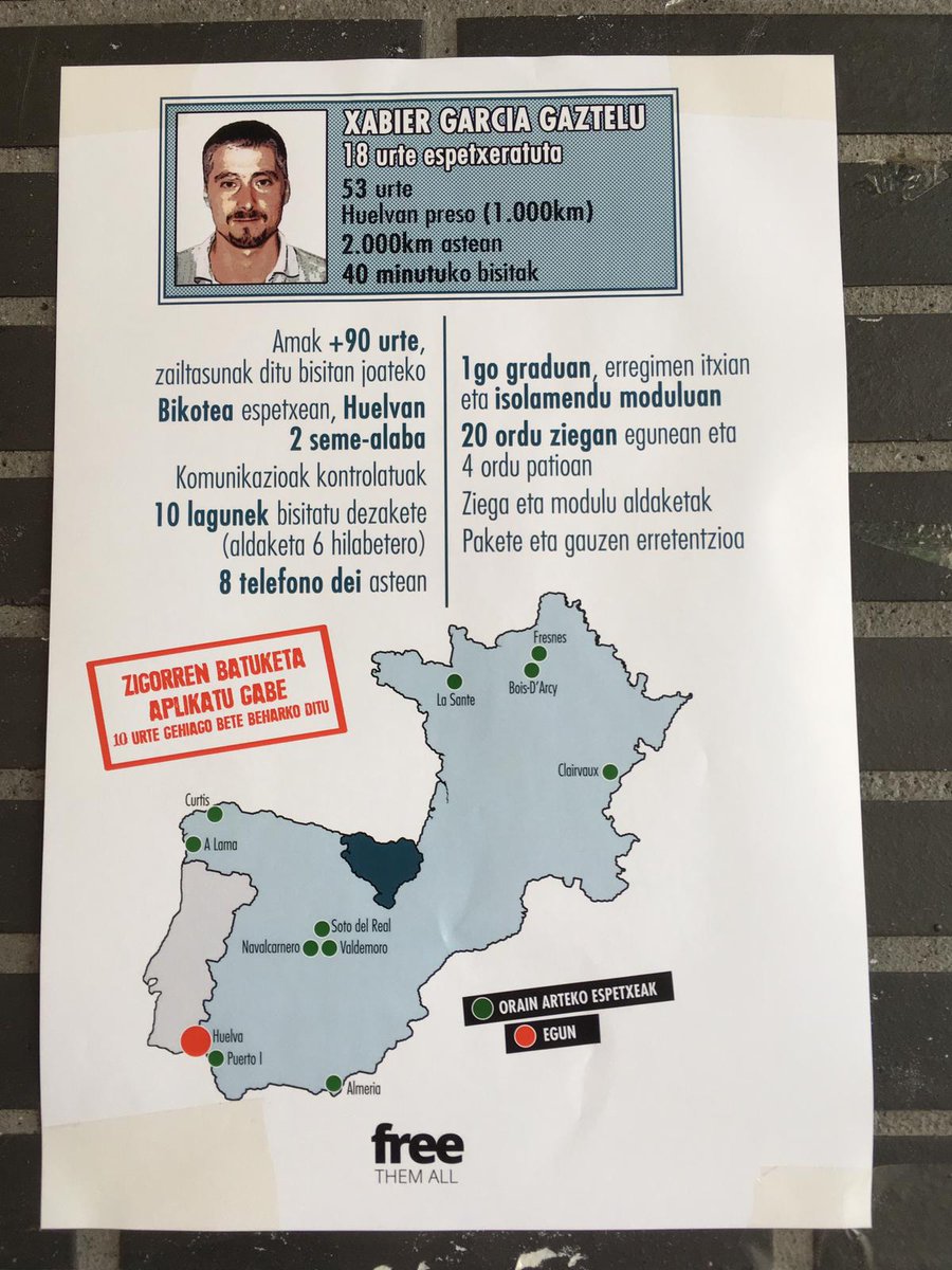 ConsuorF's tweet photo. Acaba de aparecer este nuevo cartel en #Galdakao, uno más de los ilustres asesinos de ese pueblo. Asesinó entre muchos más a mi hermano #GregorioOrdóñez.

Piden su liberación ya!.

@kalera_kalera está donde tiene que estar: en la cárcel.

#KnowThemAll desgraciadamente. https://t.co/FNOrPirshn