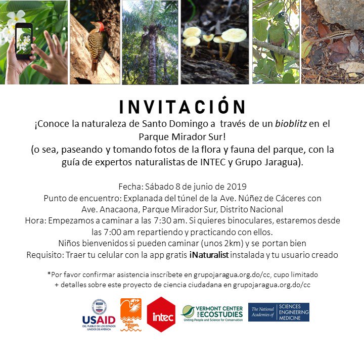 ¡Este finde!  TODOS invitados #CienciaCiudadana #bioblitz #MiradorSur