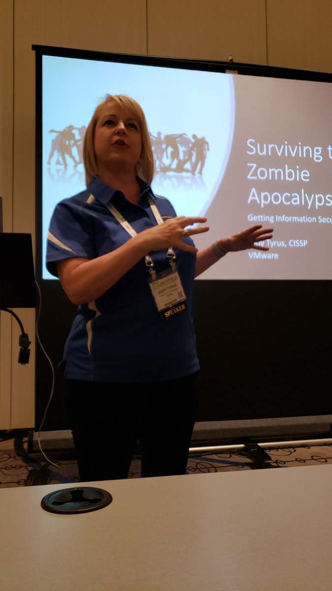 poller's tweet photo. Learning how to survive the zombie apocalypse at #bcvmug with @jtyrus https://t.co/G8sQACVslB
