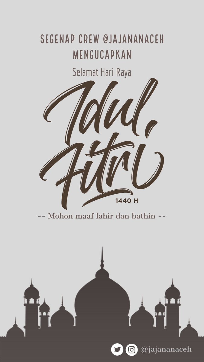 Kami segenap crew #jajananaceh, mengucapkan selamat hari raya #idulfitri 1440H, mohon maaf lahir dan bathin. #EidMubarak