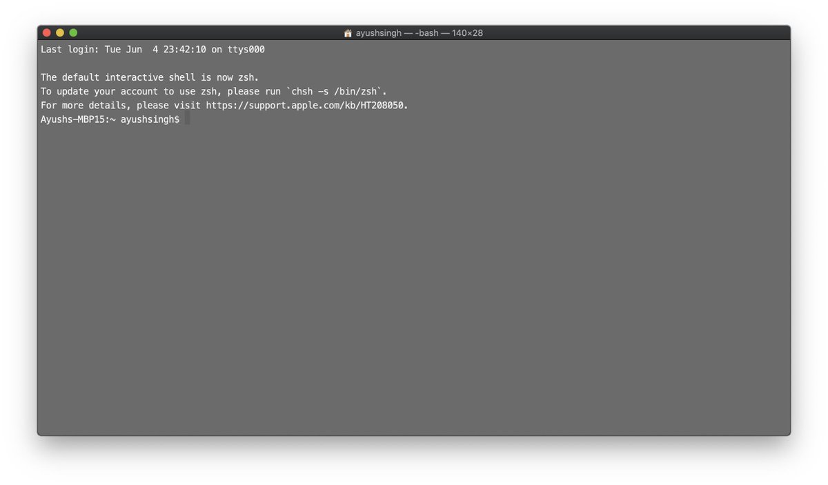 androdev700's tweet photo. @ohmyzsh is now default in macOS Catalina. #wwdc19
#macOSCatalina https://t.co/ht6X9MtTUS