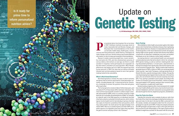 TodaysDietitian's tweet image. RDs routinely encourage clients to make reasonable diet &amp;amp; lifestyle changes. They base their recommendations on a range of factors. @nutritionjill says that genetic testing may provide additional information on which to base personalized recommendations. todaysdietitian.com/newarchives/05…