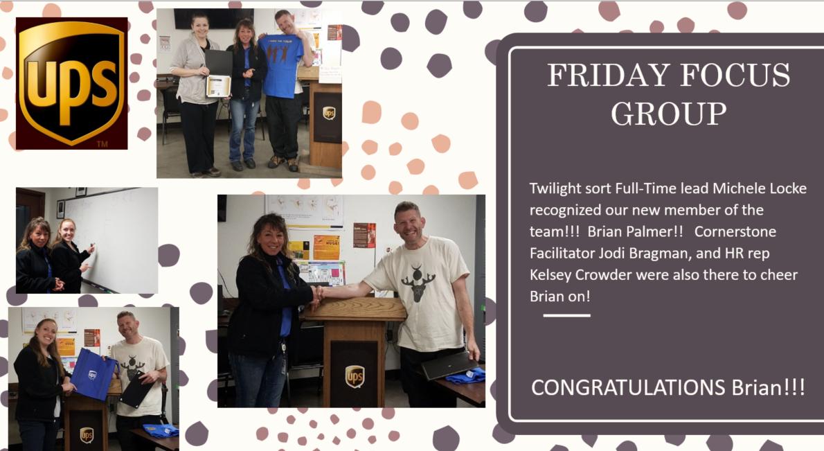 In Syracuse, NY we recognize a new member of our united family Brian Palmer, welcome to the team Brian!! <a href="/amy_madeira/">Amy Madeira</a> #recognition #UPS
