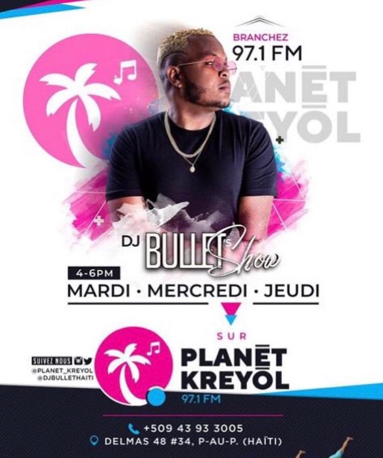 planet_kreyol's tweet photo. DJ BULLET’s show is on today!!!🔥🔥🔥. Make sure to tune in at 4pm today ! #djbullet #bulletshow #planetkreyol #music #radio #media #haiti #ayiti @DjBulletHaiti https://t.co/z2cjFGTqZZ