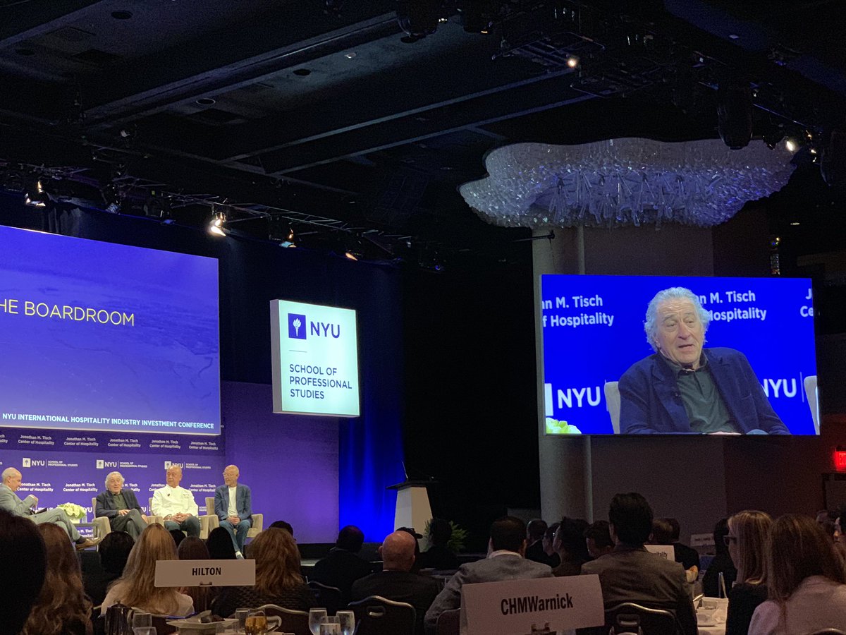 Robert De Niro, Nobu Matsuhisa and Meir Teper talks about their legendary story and development becoming the most googled hotel restaurant brand in the world! 📱 🌎 #nyu #hospitality #conference