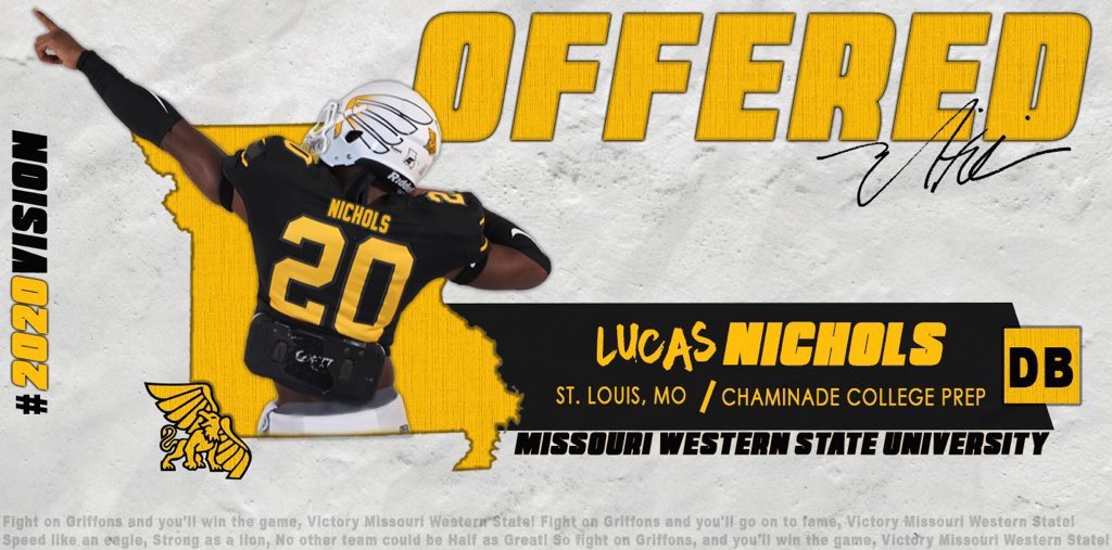 luc_nichols's tweet photo. After a great talk with @CoachStLouis I’m honored to say that I have received my first offer from Missouri Western State University!!! Thank you so much for everyone who helped me on the way especially my parents, my coaches, and my team!!!!!!!!! https://t.co/dpn4yxFKSV