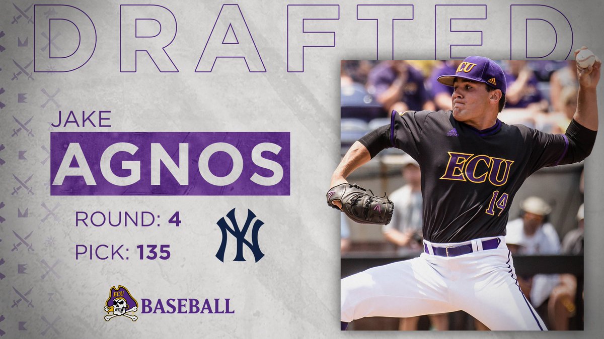 Atta boy, Jake!

Jake Agnos becomes the first Pirate taken in the 2019 <a href="/MLBDraft/">MLB Draft</a>, as the <a href="/Yankees/">New York Yankees</a> select him in the 4th round!