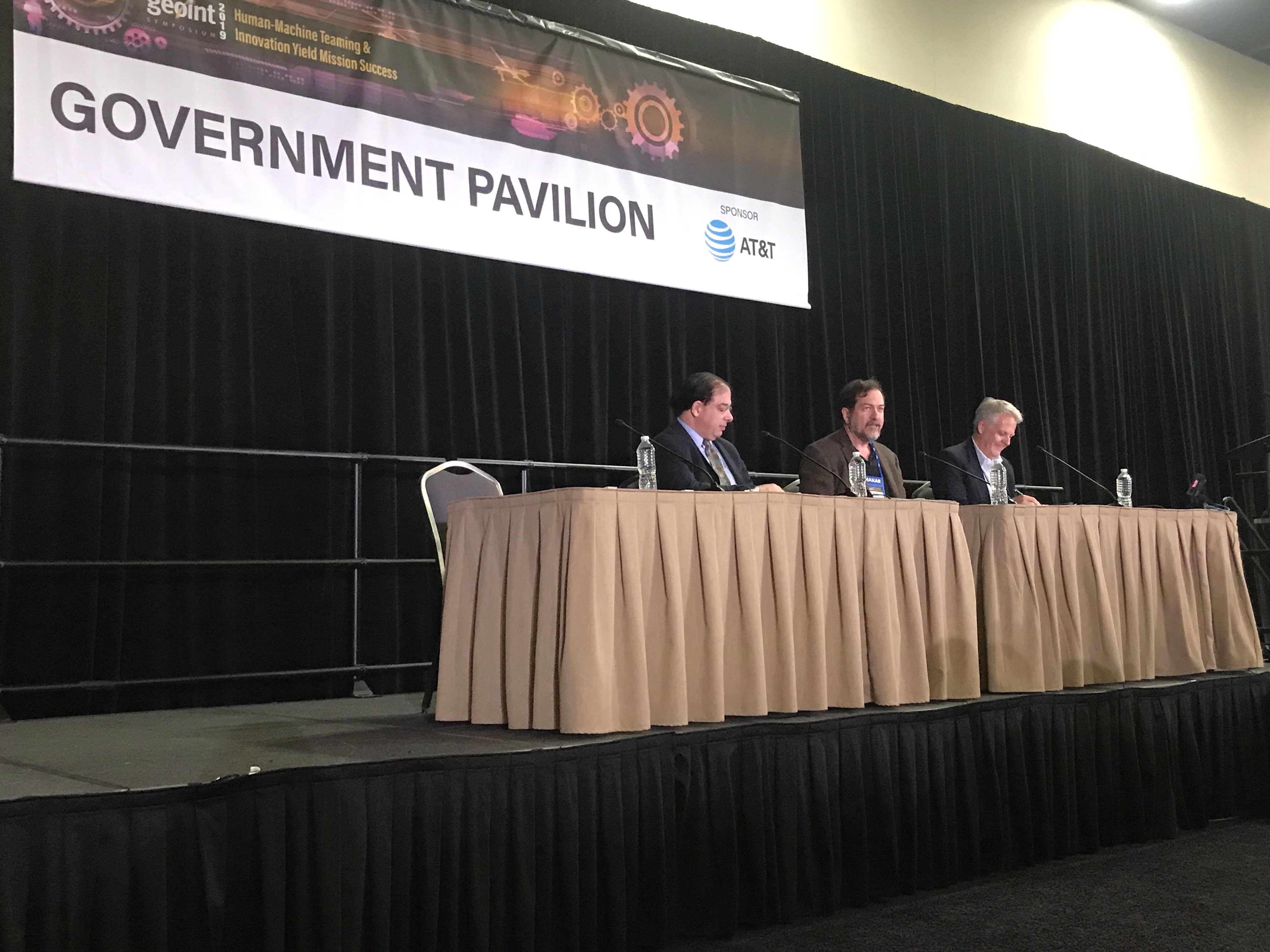 GEOINT Symposium on Twitter "Govt. Pavilion Stage panelists Lewis