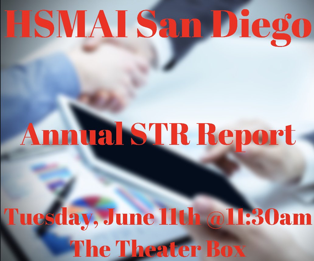 HSMAI_SD's tweet photo. Don’t forget to register for our Smith Travel Research Annual Report next Tuesday because seating is limited!

To register, click this link: https://t.co/SmSm8O8hjF https://t.co/FTkyHkLDIk