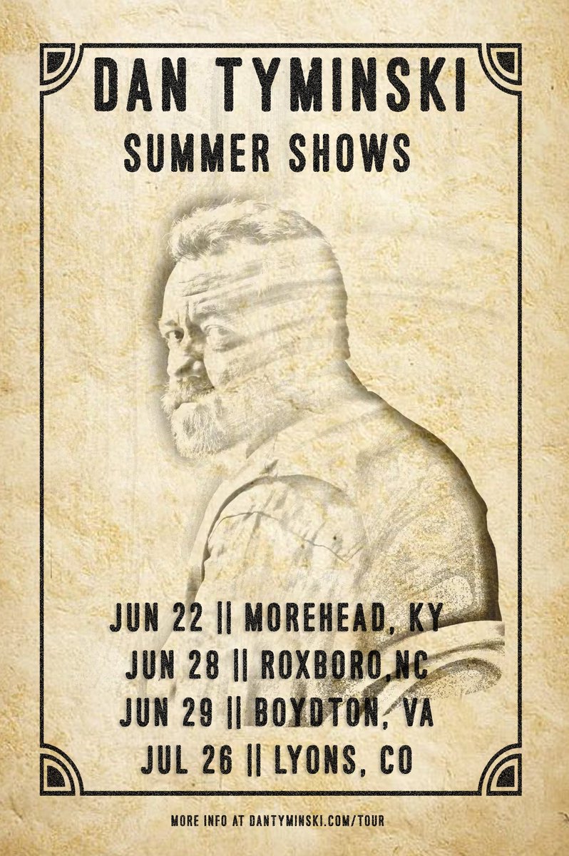 Summer is finally here! Looking forward to making the most of it by playing some shows. Tickets are available now so grab yours here: dantyminski.com/tour