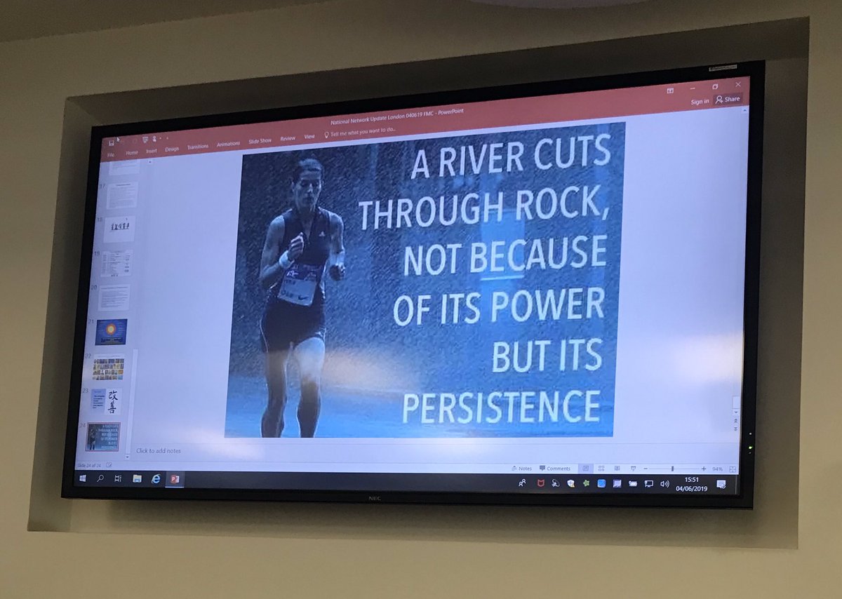 RaphRookes's tweet photo. Thoroughly enjoyed the National Network Meeting today discussing the vital role of #networking and loved @FionaMCampbell3 talk and graphic about #persistence (see pic) this will be my #mantra from now on! @CYPDiabNetwork @DMEG_BDA @DigiBeteUK @gloshospitals @manfa77 #J2O https://t.co/zITW7XdlVB