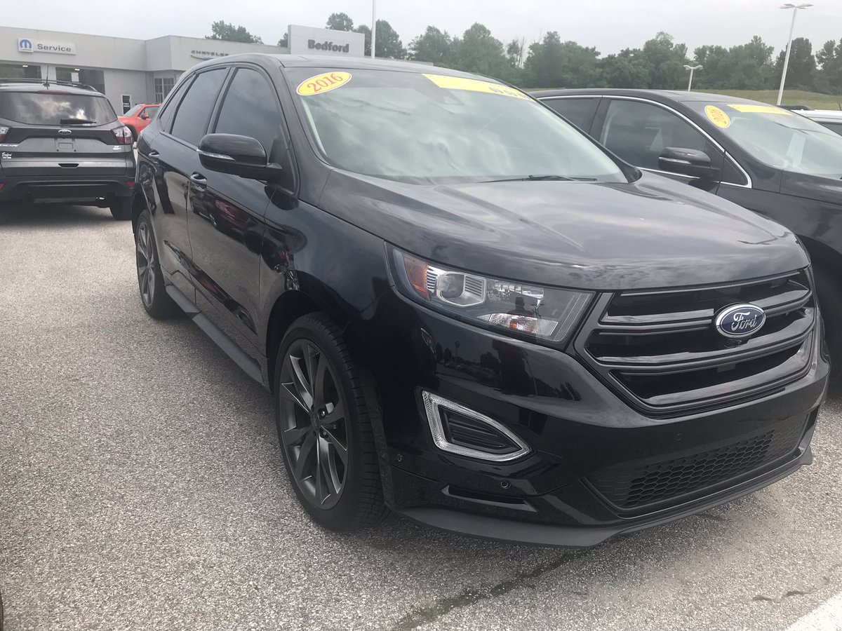 Check out this 2016 Edge Sport with black wheels, navigation, leather, sunroof and AWD! $27,500. Visit Bedford Ford Lincoln or drivebedford.com for more details