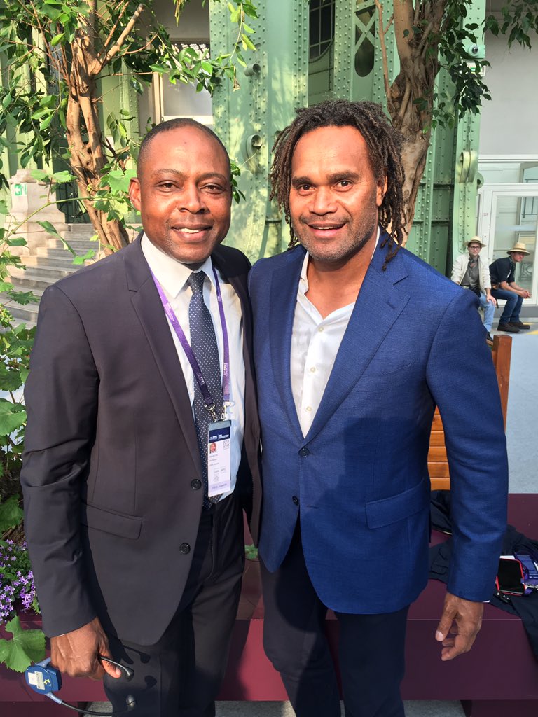 Great to see my buddy #WorldCupWinner #ChristianKarembu #FIFA #OpeningCeremony #Paris #Legend