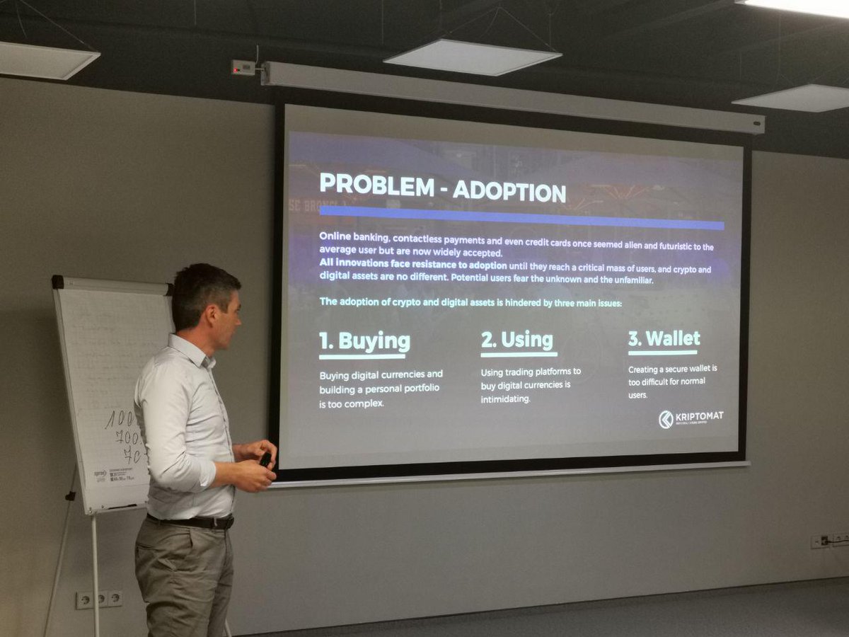 kriptomat's tweet photo. And that's a wrap for day 1 of our tour in #Lithuania 🇱🇹! Klaipėda, it has been fun. Next stop: #Kaunas!
@DejanDav has been joined by Laimonas Noreika from @desico_io as we continue presentations of the Kriptomat #STO as an investment opportunity!   

👉https://t.co/L4cIiJXqMO https://t.co/I1ROJ7Bpyi