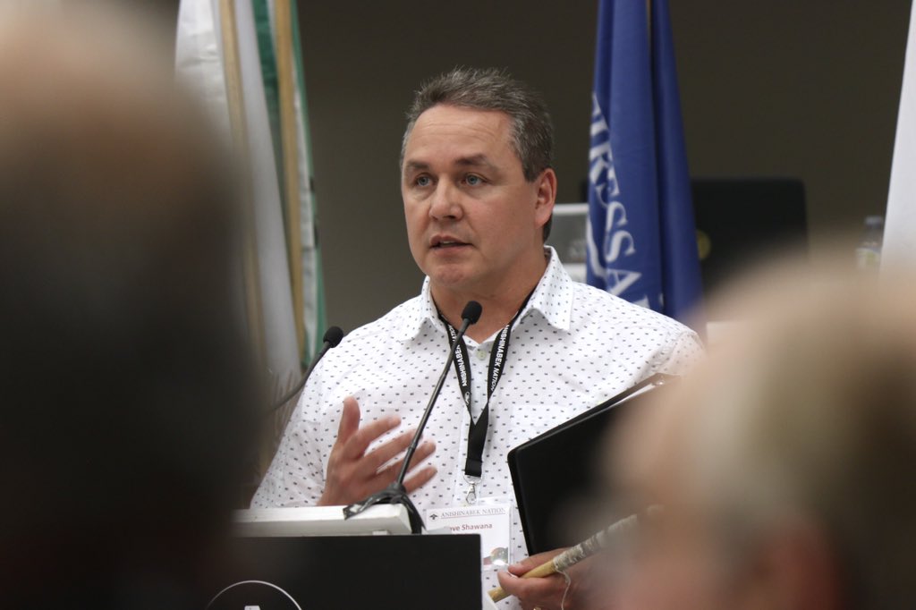 AnishNation's tweet photo. The Restoration of Jurisdiction Department at the Anishinabek Nation provided an update on the Anishinabek Nation Governance Agreement and the Fiscal Agreement on Day 1 of the #ANGCA2019 https://t.co/uGKlR41V8v