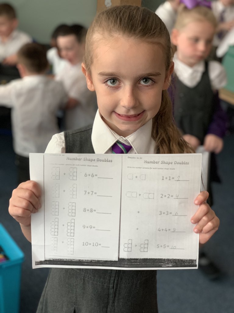 MissK_StM's tweet photo. This Maths whiz was practising doubles today, and recognised a pattern: itโs counting in 2s! #linkingourlearning #numbersense #glasgowcounts @StMonicaMilton @glasgowcounts https://t.co/KDv9a7knlS