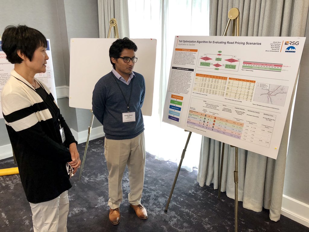 nickwood's tweet photo. Albab Noor @RSG_inc presenting at #TRBAppCon on developing road pricing scenarios for the Sacramento region @SACOG @TRBAppcon https://t.co/7qJp5xhb0J
