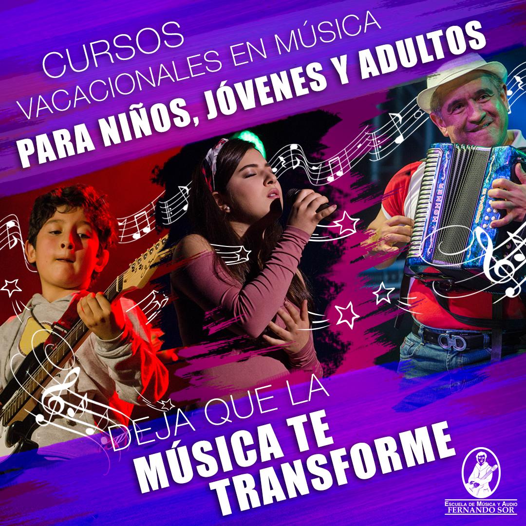 ¡Saca provecho de tu tiempo libre en éstas vacaciones! 
Cursos Vacacionales en Música para niños Jóvenes y Adultos!
Fecha de inicio: 10/06/2019
Informes al 3407772 - 3165241878 Ó escribiendo al correo escuela@fernandosor.edu.co 
bit.ly/2JYB3EH